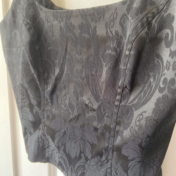 90s Black Floral Corset Top (6) - Picture 3 of 8